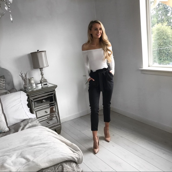 LAST ONE!!! High Waist Black Chiffon Trouser Pant - Picture 8 of 8